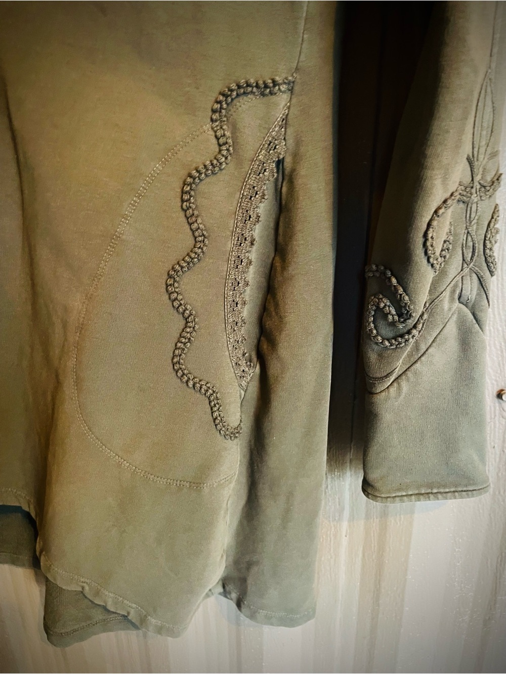 Gretty Zueger Embroidered Longline Jacket Bohemian Western Button Cotton Peru S - Picture 13 of 15